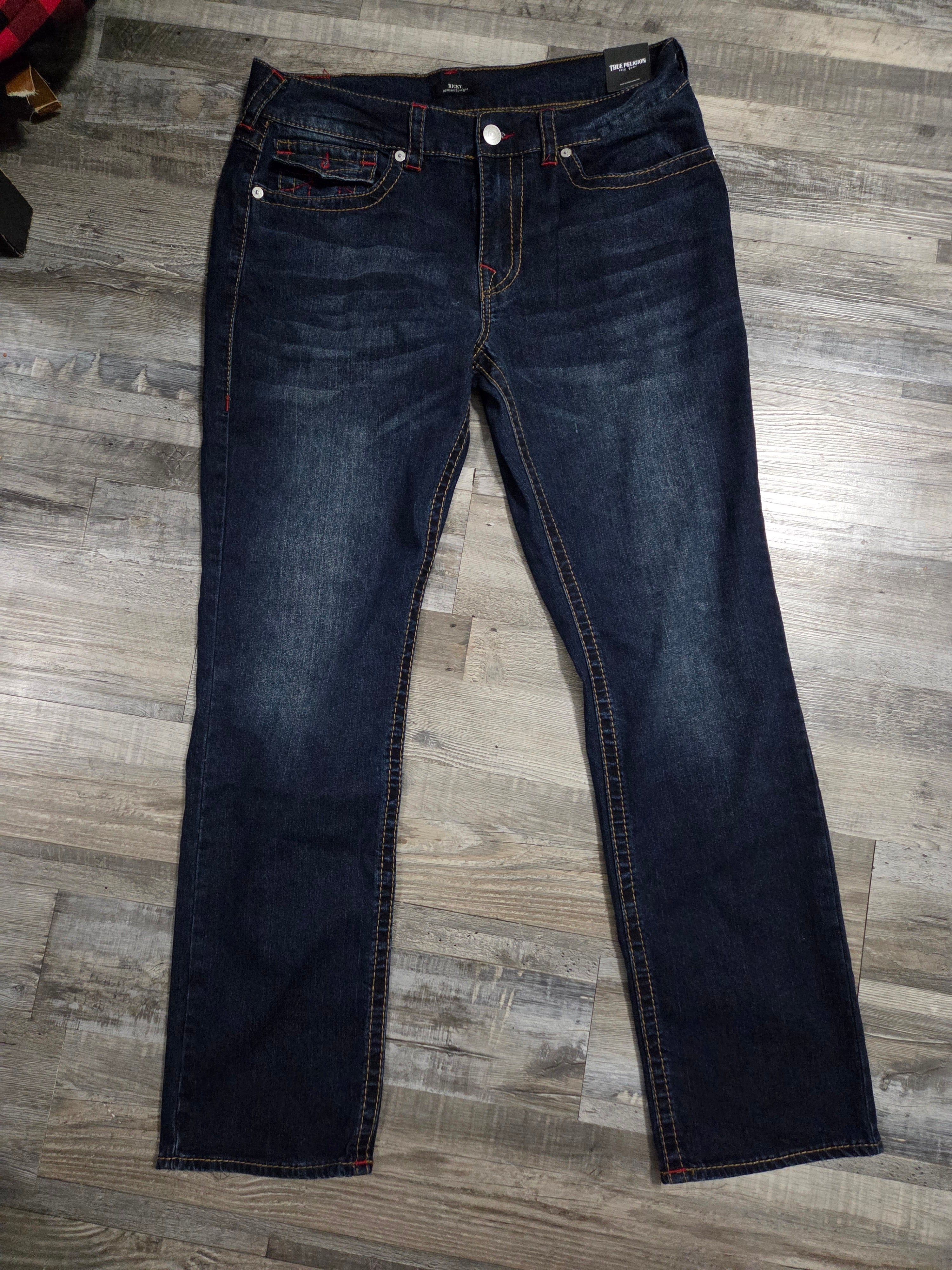 Mens True Religion relaxed straight leg 'Ricky' size 34 Jeans